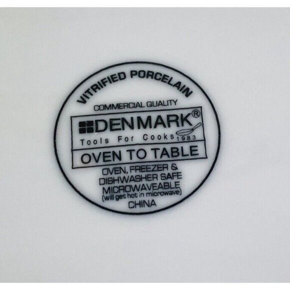 Denmark Tools For Cooks Whiteware Oven Safe Porcelain 11.25" Dinner Plate Set 4 - Picture 10 of 16